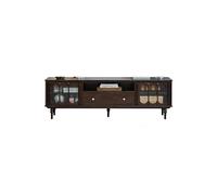 LAPADULA Meuble TV 200cm Console Noyer Massif Vintage, Pôle Divertissement Salon, Meuble de Rangement pour Hôtels & Entreprises Centre de Divertissement