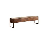 LAPADULA Meuble TV Meuble de Rangement Rustique en Noyer 200 x 40 x 50 cm, Table de Rangement Simple en Bois Massif, Meuble de Rangement for Salon Centre de Divertissement
