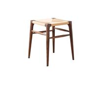 LAPADULA Repose-pieds Tabouret bas fabriqué à la main en noyer noir, tabouret à langer en bois massif entrée Ottoman(B)