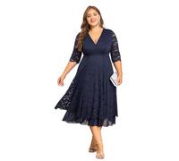 LapaPlus Robe de bal grande taille 2025 - Élégante robe d'été pour invités de mariage - Robe de cocktail formelle pour femme, Jardin en dentelle, XL grande taille