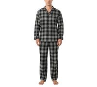 LAPASA Ensemble de Pyjama Homme Chaud & Confortable 100% Flanelle de Coton M95 Ensemble à Carreaux Noir & Blanc, S