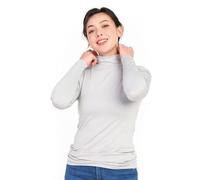 LAPASA Haut Thermique Col Cheminée Femme Maillot de Corps à Manches Longues sous-Vêtements Automne-Hiver Chaud L87 Fin, Gris Clair, XS