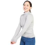 LAPASA Haut Thermique Col Cheminée Femme Maillot de Corps à Manches Longues sous-Vêtements Automne-Hiver Chaud L89 Moyennement Épais, Gris Clair, L