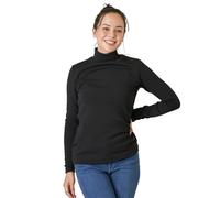 LAPASA Haut Thermique Col Cheminée Femme Maillot de Corps à Manches Longues sous-Vêtements Automne-Hiver Chaud L116 Épais, Noir, XS