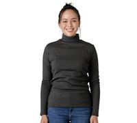 LAPASA Haut Thermique Col Cheminée Femme Maillot de Corps à Manches Longues sous-Vêtements Automne-Hiver Chaud L116 Épais, Gris Foncé, S