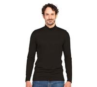 LAPASA Haut Thermique Col Cheminée Homme Maillot de Corps à Manches Longues sous-Vêtements Automne-Hiver Chaud M102/M123/M132, XL,Fin,Noir