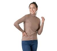 LAPASA Haut Thermique Col Roulé Femme Maillot de Corps à Manches Longues sous-Vêtements Automne-Hiver Chaud L88 Fin, Marron Clair, XL