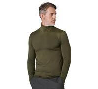 LAPASA Haut Thermique Col Roulé Homme Maillot de Corps à Manches Longues sous-Vêtements Automne-Hiver Chaud M122 Fin, Vert Olive, S