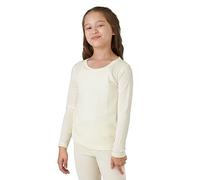 LAPASA Haut Thermique Enfant 100% Laine Mérinos Naturelle Maillot Manches Longues sous-Vêtements Chauds Fille et Garçon Mixte Unisexe Automne/Hiver Fin & Léger K13 Crème (Haut), 13 Ans