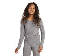 LAPASA Haut Thermique Enfant 100% Laine Mérinos Naturelle Maillot Manches Longues sous-Vêtements Chauds Fille et Garçon Mixte Unisexe Automne/Hiver Fin & Léger K13 Gris Clair (Haut), 7-8 Ans