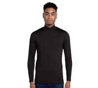 LAPASA Haut Thermique Homme Col Cheminée Maillot de Corps à Manches Longues sous-Vêtements Automne-Hiver Chaud M102 Fin, Noir, S