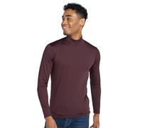 LAPASA Haut Thermique Homme Col Cheminée Maillot de Corps à Manches Longues sous-Vêtements Automne-Hiver Chaud M102 Fin, Bordeaux, S