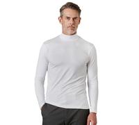 LAPASA Haut Thermique Homme Col Cheminée Maillot de Corps à Manches Longues sous-Vêtements Automne-Hiver Chaud M102 Fin, Blanc, L