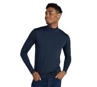 LAPASA Haut Thermique Homme Col Cheminée Maillot de Corps à Manches Longues sous-Vêtements Automne-Hiver Chaud M102 Fin, Bleu Marine, L