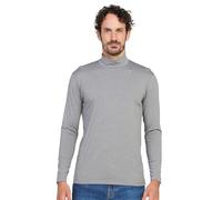 LAPASA Haut Thermique Homme Col Cheminée Maillot de Corps à Manches Longues sous-Vêtements Automne-Hiver Chaud M102 Fin, Gris Chiné, S