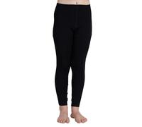 LAPASA Pantalon Thermique Enfant 100% Laine Mérinos Naturelle sous-Vêtements Chauds Fille et Garçon Bas Mixte Unisexe 5-13 Ans Automne/Hiver Fin & Léger K14 Noir (Pantalon), 5-6 Ans