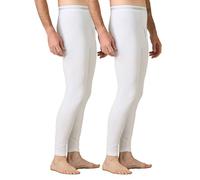 LAPASA Pantalon Thermique Homme Bas Caleçon Long sous-Vêtement Chaud Automne/Hiver M56 M Blanc (2 Pantalons)