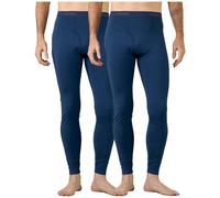 LAPASA Pantalon Thermique Homme Bas Caleçon Long sous-Vêtement Chaud Automne/Hiver M56 M Bleu Chiné (2 Pantalons)