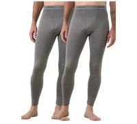 LAPASA Pantalon Thermique Homme Bas Caleçon Long sous-Vêtement Chaud Automne/Hiver M56 M Gris Clair (2 Pantalons)