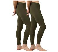 LAPASA Pantalon Thermique Homme Bas Caleçon Long sous-Vêtement Chaud Automne/Hiver M56 M Vert Olive (2 Pantalons)