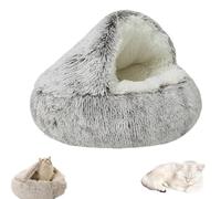 Lapcatz Nest Bed, Lapcatz Bed, Pursnug Bed Nest, Semi Enclosed Pet Nest, Removable Washable Non Slip Bottom, for Indoor Cats Cave and Calming Dog Beds (Coffee, 31.5in)
