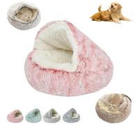 Lapcatz Nest Bed, Lapcatz Bed, Pursnug Cat Bed, Pursnug Cat Cave, Cat Bed for Indoor Cat Cave And Calming Dog Bed,Cat Cave Bed, Covered Cat Bed, Removable Washable No Slip Bottom (Pink B, 15.7In)