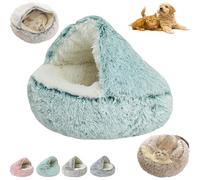 Lapcatz Nest Bed, Lapcatz Bed, Pursnug Cat Bed, Pursnug Cat Cave, Cat Bed for Indoor Cat Cave And Calming Dog Bed,Cat Cave Bed, Covered Cat Bed, Removable Washable No Slip Bottom (Green B, 23.6In)