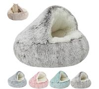 Lapcatz Nest Bed, Lapcatz Bed, Semi-Enclosed Pet Nest, Cat Bed House, Pet Cave Beds for Cats and Dogs to Rest and Sleep, Removable Washable Non Slip Bottom(Coffee-Long,40 cm/15.75 in)