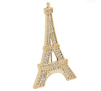 Lapel Pin - Bijou tendance et élégant en forme de tour en strass | Alliage de zinc scintillant Paris ton argenté pour sweat-shirt, écharpe, veste, banquet, robe de fête pour femme