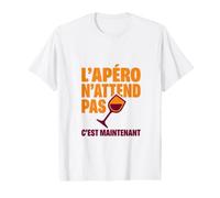 L'Apero N'Attend Pas Humour Aperitif Soiree T-Shirt Graphique avec Valeur