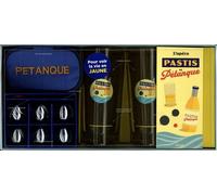 L'apéro Pastis Et Pétanque - Coffret Avec 1 Verres À Pastis, 1 Jeu De Mini-Boules Avec 1 Housse, 1 Cochonet Et 1 Ficelle