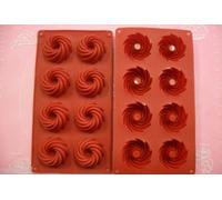 Lapetitecaverne La Caverne du Cake-Moule Silicone 8 Petits Fours/Mini TORNADES 28 X 18 CM