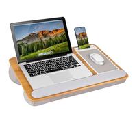 LAPGEAR Home Office Pro 91599 Bureau avec Repose-Poignet, Tapis de Souris et Support de téléphone - Bois de chêne - Convient aux Ordinateurs Portables jusqu'à 15,6"
