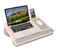 LAPGEAR Home Office Pro 91604 Bureau avec Repose-Poignet, Tapis de Souris et Support pour téléphone Portable jusqu'à 15,6" Rose