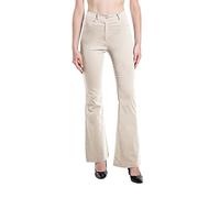 Laphilo 3050 Femme Jean Évasé Effet Stretch Taille Haute Skinny Push Up Paw Elephant Bell Denim Slim Fit Pantalon, Beige, XXL