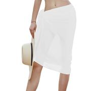 Laphilo Pareo Housse de déguisement pour femme en mousseline de soie courte plage de vacances (cod. 6089), Blanc long, Taille Unique