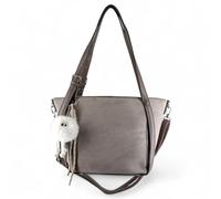 Laphrodite Sac à main pour femme - Aspect daim moyen - Sac à bandoulière - Aspect cuir - Marron noir taupe, Gris-taupe (gris-taupe), Mittelgroße