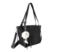 Laphrodite Sac à main pour femme - Aspect daim moyen - Sac à bandoulière - Aspect cuir - Marron noir taupe, Noir (noir), Mittelgroße