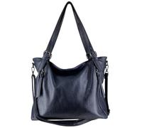 Laphrodite Sac à main pour femme - Taille moyenne - En cuir synthétique - Avec fermeture éclair - Élégant - Pour affaires - Violet - Noir et bleu, Bleu (bleu foncé)