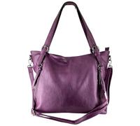 Laphrodite Sac à main pour femme - Taille moyenne - En cuir synthétique - Avec fermeture éclair - Élégant - Pour affaires - Violet - Noir et bleu, Parme (bleu lilas/violet)