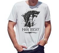 Lapi Boutique Arya Stark Wolf Not Today Knife GOT T-Shirt Blanc pour Homme Size L