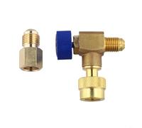 Lapiglo Adaptateur de valve de sécurité à angle droit 90 degrés pour climatiseur R22 R32 R410A Cuivre (A)