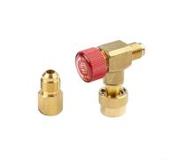 Lapiglo Adaptateur de valve de sécurité à angle droit 90 degrés pour climatiseur R22 R32 R410A Cuivre (B)