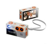 Lapiglo Appareil photo numérique rétro 4K avec double objectif et écran IPS de 1,97 pouces léger pour étudiants gris bleu (CCD19 Beige)