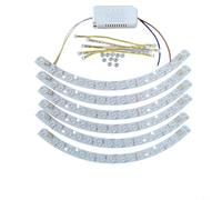 Lapiglo Bande lumineuse LED incurvée avec lentille, 72 W x2 tricolores, ventilateur de plafond, installation magnétique pour salon, bureau (avec pilote)