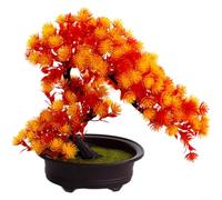 Lapiglo Bonsaï artificiel en pot de 26 cm avec verdure vibrante pour décoration de table de maison, bureau, pas d'arrosage nécessaire (C)