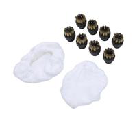 Lapiglo Brosse de nettoyage à vapeur et tampons en microfibre compatibles avec Dupray, 8 buses rondes et 2 chiffons pour nettoyage en profondeur des coins