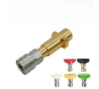 Lapiglo Buse de connexion rapide en alliage d'aluminium pour nettoyeur haute pression, kit de connecteur de sortie d'eau haute pression de 6,35 mm avec 5 embouts de pulvérisation