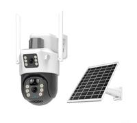 Lapiglo Caméra de sécurité extérieure 4G sans fil 4 MP double objectif PTZ CCTV avec détection humaine Audio bidirectionnel Stockage carte TF Pas de frais mensuels (caméra 4G)