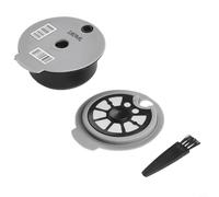 Lapiglo Capsule de café réutilisable avec couvercles en silicone et outils de nettoyage pour machines Tassimo, panier filtrant rechargeable (A)